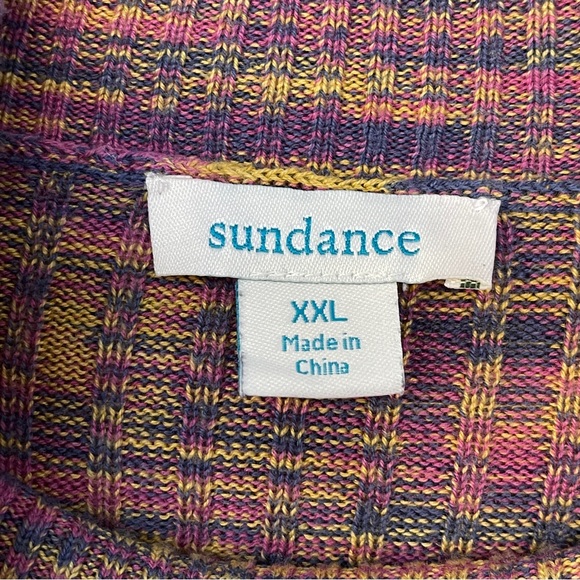 Sundance Multicolor Ribbed Knit Button Shoulder Turtleneck Sweater Size XXL - Picture 3 of 8